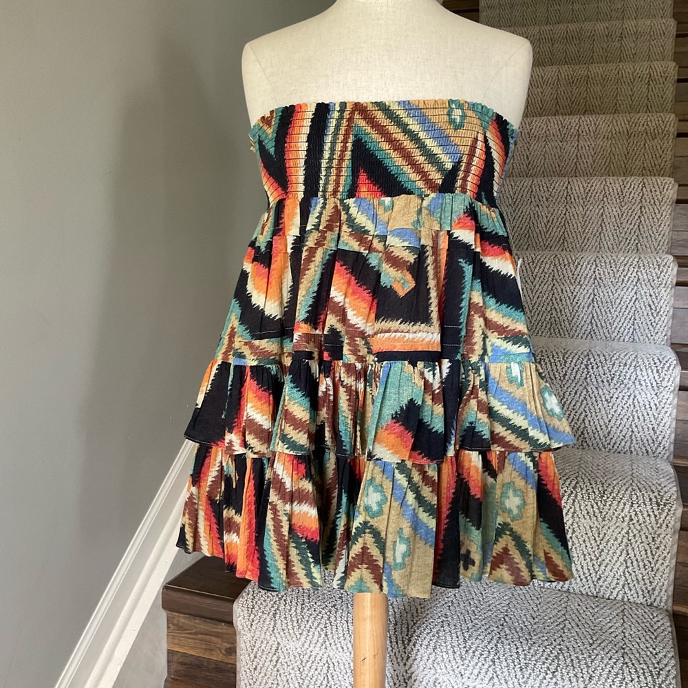 Lauren Aztec Pattern Tiered Skirt/ Dress